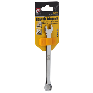 Chiave a Doppia Funzione Erpsl con Scanalature Piatte, 10mm, Finitura a Specchio Cromata, Confezione da 12 Pezzi - Product Image 1