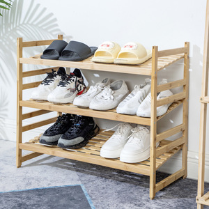 Bamboo Shoe Rack 3 Tiers Freestanding Dustproof Minimalist Design For Home Doorway Indoor Use - Product Image 1