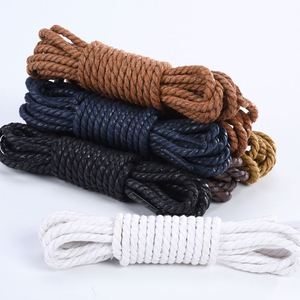Meilleures ventes : Lacets en corde de chanvre tressée de 4 mm, cirés, imperméables, plusieurs couleurs disponibles, pour bottes Martin, chaussures décontractées en cuir, lacets ronds - Product Image 2