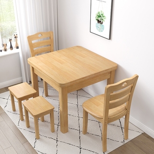 Muebles de Comedor al por Mayor de Fábrica, Juego de Mesa de Comedor Cuadrada de Madera Maciza Resistente para 4 Personas, Mesa de Comedor de Madera para Apartamento - Product Image 3
