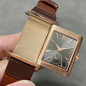 Wholesale High-end Luxury Double-sided Reversible <b>Watches</b> with Customized Logo <b>Rectangular</b> Case Leather Strap Men's <b>Watches</b> - Product Image 2