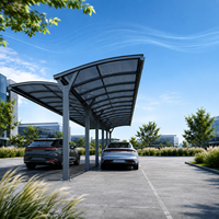 Abri de voiture double en aluminium et polycarbonate, étanche, autonettoyant, à faible bruit, pour parking de villa