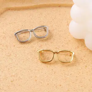 여성 원피스 세트 셔츠 칼라를 위한 사용자 정의 모양의 합금 금속 안경 프레임 브로치 안경 옷깃 핀