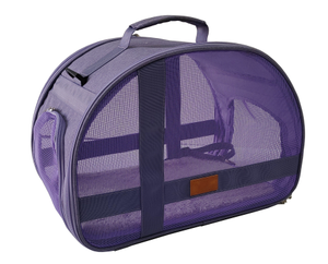 Purple Mesh Soft-Sided Pet Carrier <b>Backpack</b> for <b>Cats</b> Breathable Zipper Closure Round Shape - Product Image 1