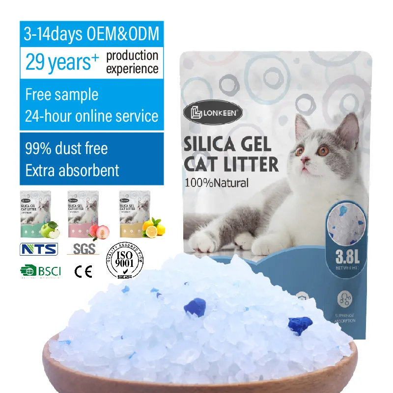 Супервпитывающий силикагель 3,8 л наполнитель для кошачьего песка чистый 97% + 3% без пыли синий хрустальный наполнитель для кошачьего туалета