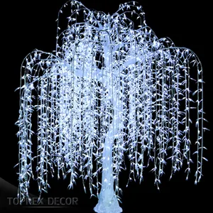 Led esterno interno piangente illuminato albero di salice 5m di altezza albero artificiale per la plastica PE matrimonio hotel casa decorazioni camera