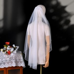 Voile de <span class=keywords><strong>mariée</strong></span> YouLaPan en tulle à bordure perlée de cristaux doux, une couche, pour femme, pour fête, 100 cm, longueur courte, V132 - Product Image 1