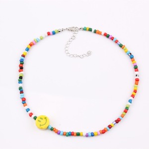 Collar con cuentas de cara sonriente, colgante colorido de dibujos animados para mujeres y niñas, joyería de moda, origen Yiwu X3-55661 - Product Image 5