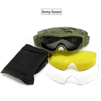 Lunettes tactiques à 3 lentilles Lunettes de combat anti-choc pour la chasse/Paintball Système de lentilles interchangeables