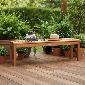 Panca da Esterno in Legno di Acacia, 52 Pollici, Design Moderno e Durevole, Stile Contemporaneo, Posti a Sedere per 4 Persone, Colore Teak - Product Image 2