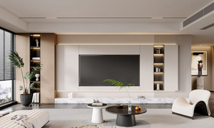 Meuble TV moderne en bois blanc, rangement, présentoir, armoire murale, meubles de maison, luxe, LED, bois, salon, meuble TV - Product Image 2