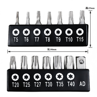 Jeu de 14 embouts Torx de sécurité professionnels T5 T6 T7 T8 T9 T10-T40 en acier allié CR-V, résistants aux manipulations, accessoires pour visseuses à chocs
