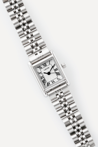 Montre-bracelet en métal carré argenté GBHW, montre à quartz élégante et luxueuse, montre analogique décontractée pour les affaires avec bracelet en acier inoxydable - Product Image 4