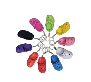 wholesale Hot Deals Lovely cute Small EVA Rubber pvc charm croc hole design croc Keychain keyring promotional gifts