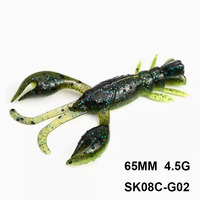 Leurre souple coulant pour la pêche aux crevettes 65mm 4.5g 8 pièces par paquet