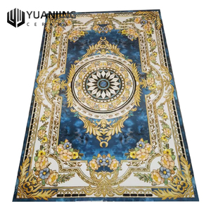 Baldosas de suelo 1200x1800mm porcelana dorada pulida 3D azulejos decorativos Flor de cristal alfombra Patchwork antideslizante Firebrick Villa - Product Image 1