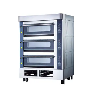 빵집 부엌 체catering 장비 상업적인 산업 만드는 기계 3 갑판 6 treys 케이크 피자 빵 전기 굽기 오븐