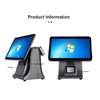 Système de caisse enregistreuse tout-en-un à double écran tactile capacitif Android/Win10 Intel I3/I5/I7 Wi-Fi 6 Ports USB/RJ45/VGA