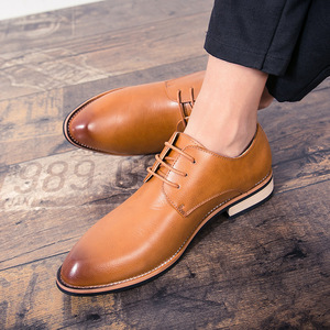 2026 Youth Trendy Lace-up Low-<b>top</b> Leather Shoes for Men British Style Business Casual Leather Shoes Wholesale - Product Image 1