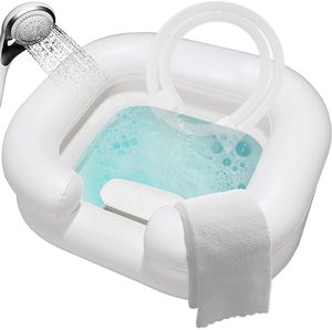 Bassin à shampooing <span class=keywords><strong>gonflable</strong></span> en plastique portable et pliable pour personnes âgées, handicapées, femmes enceintes, blessées, lavage des cheveux à domicile - Product Image 1