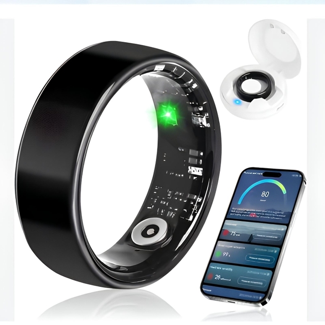 ODM/OEM Smart Health Ring App Control AI IP68 Waterproof Stainless Steel Sports Sleep Monitoring Fitness Tracker Alarm Clock HRV