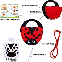 Kit de couture en feutre DIY pour enfants, sac à main animaux de dessin animé, ensemble d'activités créatives, jouet éducatif pour filles, activité artistique préscolaire, vente en gros