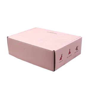 新款上市粉色定制尺寸瓦楞纸包装礼品盒