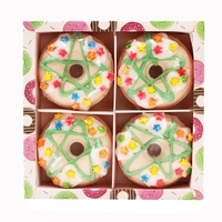 Bombe de bain Donuts Hotel Étiquette colorée Bombe de baignoire personnalisée Boîte-cadeau OEM pour le nettoyage du corps et les soins de la peau blanchissants