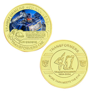 12 Pièces de Monnaie Commémoratives <span class=keywords><strong>Transformers</strong></span> du Film Américain, Personnages de Film, Pièces Dorées Double Face Plaqué Or, Cadeaux de Collection - Product Image 4