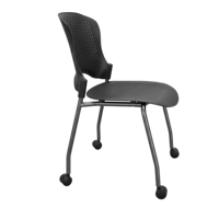 Chaise de formation ergonomique empilable avec tablette d'écriture, roulettes, en plastique PP respirant, pour bureau, conférence, étudiant