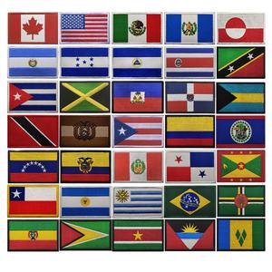 Stock Bandera de América del Norte del Sur Lona bordada Parches de gancho y bucle de PVC Ropa ecológica Accesorios para bolsas al aire libre - Product Image 1