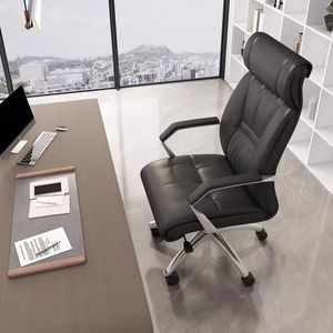 كرسي مكتب تنفيذي حديث مصنوع من الجلد الصناعي قابل للتعديل في الارتفاع ومتين - Product Image 3