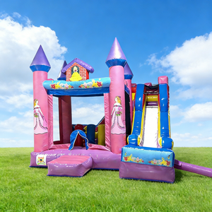 Castillo Inflable Rosa Princesa con Tobogán, Brincolín Comercial para Niños, Ideal para Fiestas <span class=keywords><strong>de</strong></span> Cumpleaños y Diversión en el Patio Trasero - Product Image 1