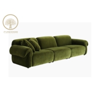 Canapé modulaire en forme de pieuvre de style nordique moderne, velours vert foncé, style INS, rembourrage en éponge, pieds en bois, différentes tailles, ensemble de tissus