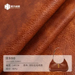 Leather 2023 NEW Vintage Mad Horse Leather 1.1mm Brushed Cloth Bottom Semi-pu Artificial Leather Purse Handbag Soft Leather Fabric