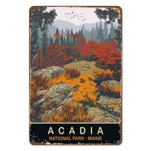 US Armazém Decorativo Tin Plate 20*30 cm Vintage Metal Sinais UV Impressão <span class=keywords><strong>American</strong></span> Scenery Tema Wall Metal Poster - Product Image 3