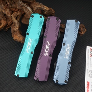 Cuchillo de Camping Ligero KS9000 con Mango de Aluminio Aeroespacial y Hoja D2 de Punta Clip de 0.33mm de Grosor, Apertura Directa por Empuje, para Exteriores - Product Image 3