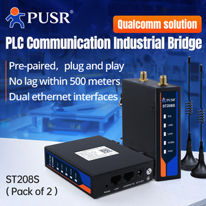 Puente inalámbrico PUSR Industrial 2,4 GHZ Punto a Punto 500m para PLC Qualcomm Plug and Play paquete de 2 antenas externas versión ST208S - Product Image 3