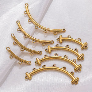 DIY baja tahan karat membuka pesona <span class=keywords><strong>loop</strong></span> dengan Bar melengkung cincin konektor untuk permanen gelang membuat perhiasan liontin aksesoris - Product Image 2