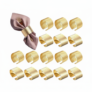 Conjunto de vajilla de Navidad, anillo de servilletas de pájaro de boda con diseño único redondo grueso, de Metal dorado, con apariencia real - Product Image 1