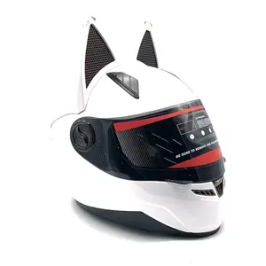 卸売高品質フリップアップスポーツ安全個人保護猫耳女の子フルフェイスオートバイヘルメット