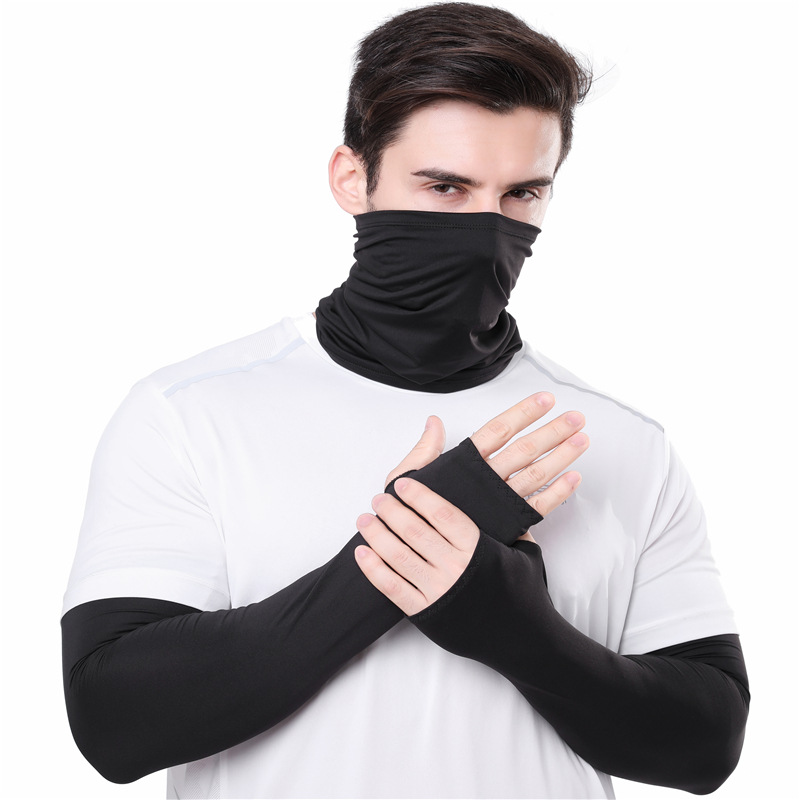 1 paire de manches protection solaire UV avec couvre-visage cagoule écharpe bandana sport chauffe-bras refroidissement respirant compression pour homme femme cyclisme pêche conduite course été