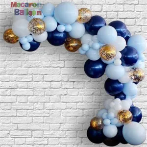 150PCS Kit ghirlanda palloncino blu/blu scuro ragazzo primo compleanno Baby Shower sfumature di nozze di palloncini coriandoli blu Navy arco KK781B