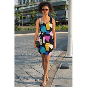 Abito con motivo astratto (19) con taglio e cuciture a sublimazione - Product Image 1