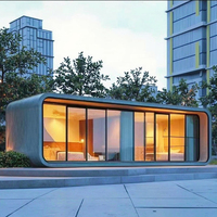 Maison conteneur préfabriquée en acier OEM Apple Pod Cabin 20x40 pieds, design moderne sécurisé, aménagement 1 chambre