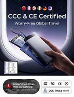 LISEN Nouvelle batterie externe portable avec câble USB C intégré pour iPhone Android, charge rapide, 20000 mAh, batterie externe d'urgence