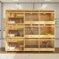 Maison pour animaux de compagnie en bois massif écologique, moderne, respirante, pliable, villa pour chat, cage, maison en verre, style nid