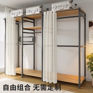 Armoire ouverte, <span class=keywords><strong>chambre</strong></span> à coucher, support de rangement de vestiaire en métal, support de vestiaire combiné walk-in, cintre au sol, personnalisé - Product Image 5