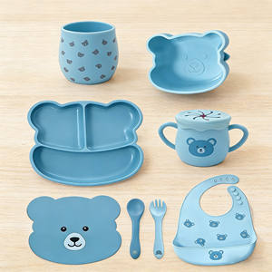 Juego de Vajilla de Silicona Personalizado para Bebés, Libre de BPA, Plato Dividido con Succión, Babero, Cuchara y Tenedor - Product Image 5