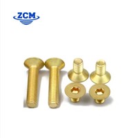 Vis métriques pour meubles à tête fraisée hexagonale, classe 4, finition naturelle, en laiton DIN7991/DIN7991, M2, M2.5, M3, M4, M5, M6
